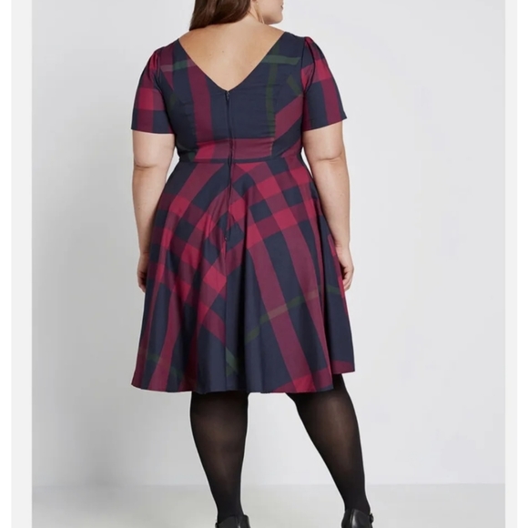 New Modcloth Plaid Dress - Picture 2 of 4